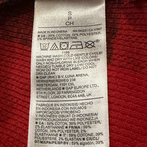 Old Navy Size S Red/Black Long Sleeve Top EUC - Picture 4 of 4